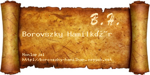 Borovszky Hamilkár névjegykártya